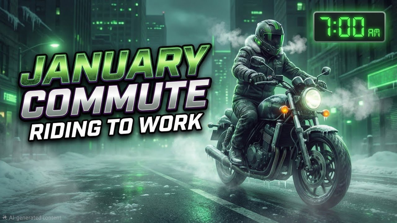 January Commute Riding to work at 7am