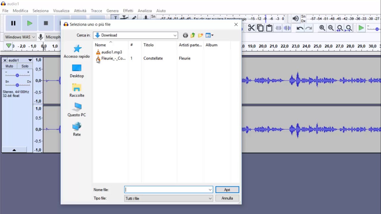 Come sovrapporre due file audio