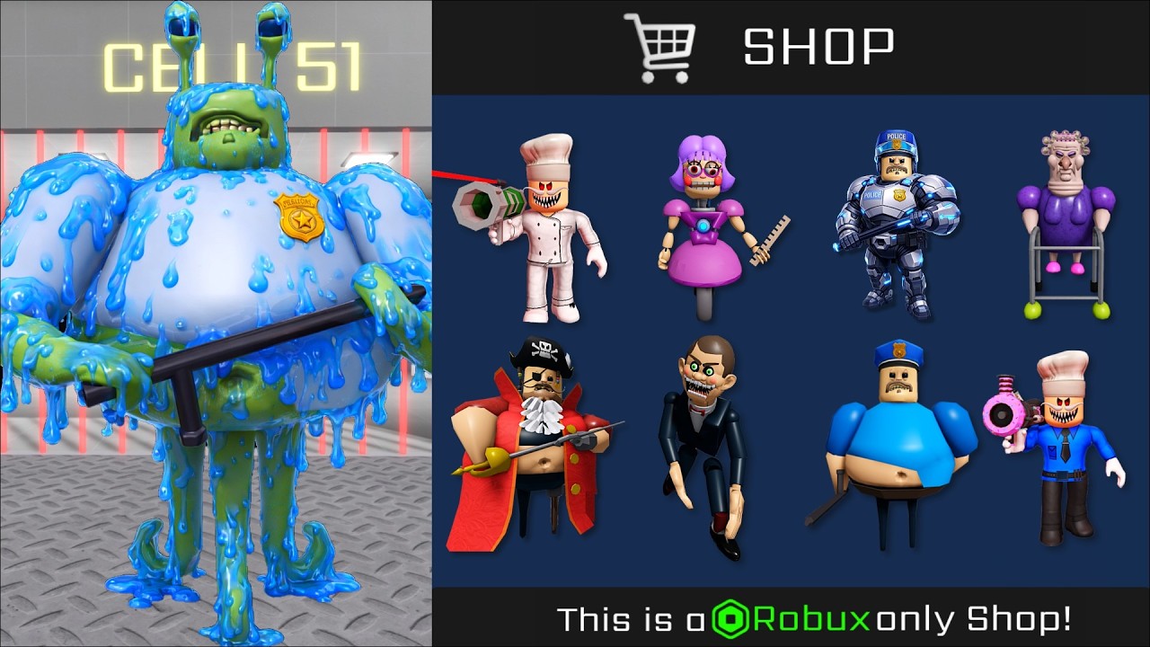 ALIEN BASE BARRY PRISON RUN! HARD MODE - Use All Items! Roblox Prison Escape