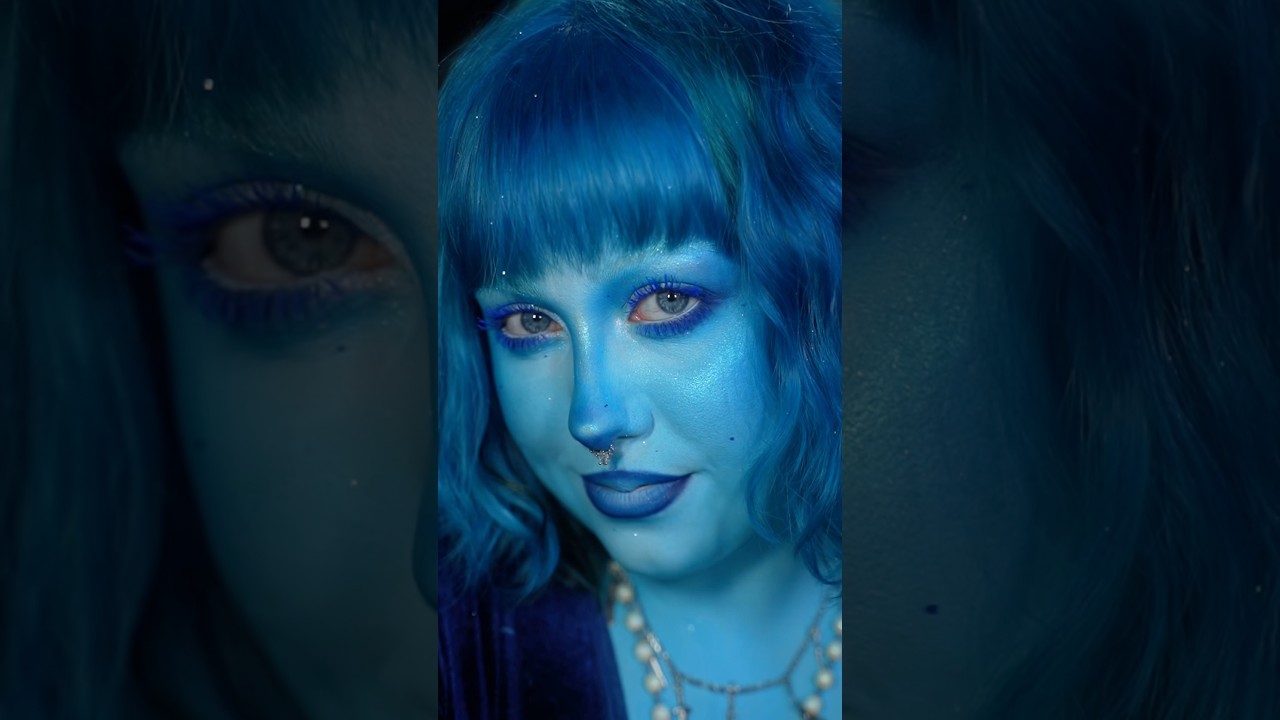 monochrome blue makeup🦋✨ when i say i&rsquo;ve never felt prettier, im being so fr😭