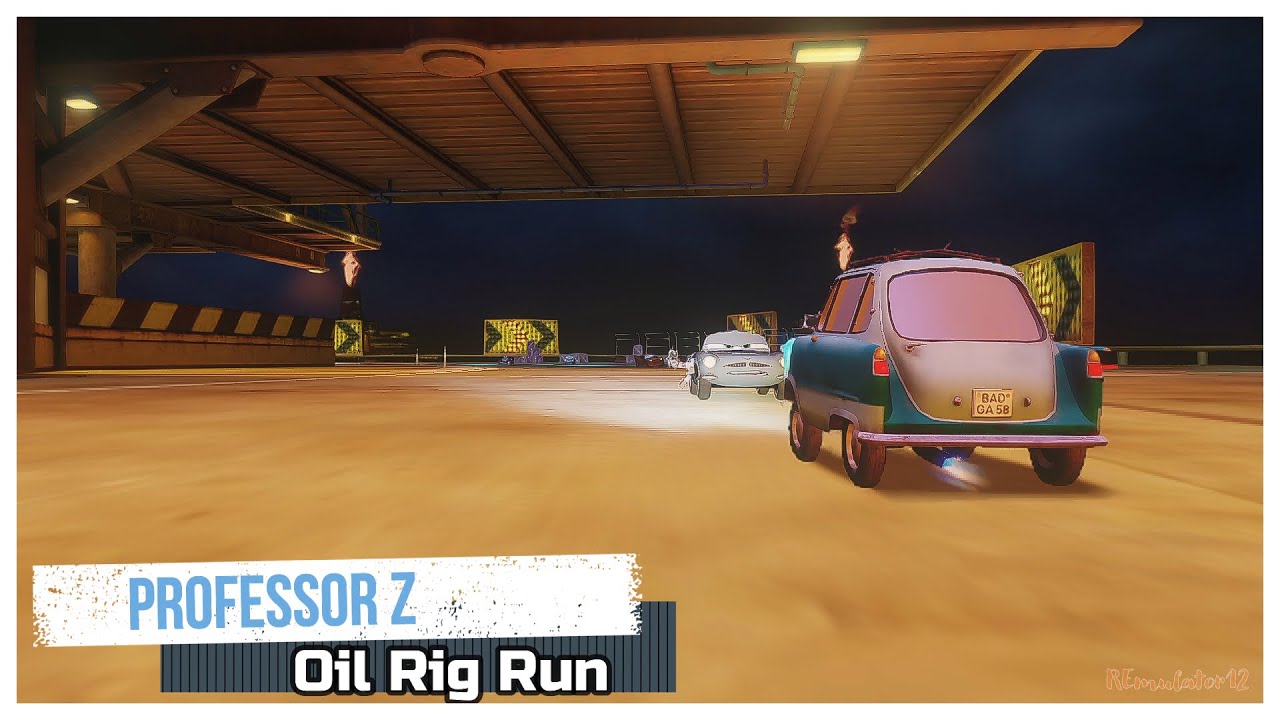 Cars 2 The Video Game | Professor Z - Battle Race | Oil Rig Run 7 Laps