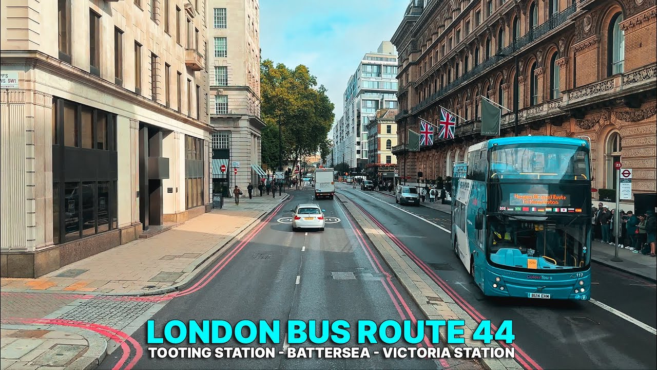 Gloomy Bus Ride from South London to Central – Bus Route 44 Tooting to Victoria Station 🌧️🚌