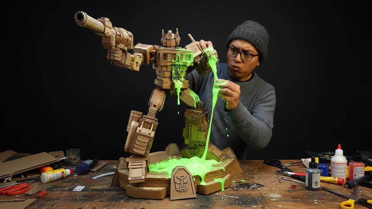 Cómo hacer a OPTIMUS PRIME de cartón | figura gigante | Transformers | CardboardPlay_