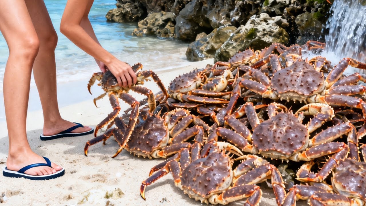King Crabs Flowed Out Of The Drain, Bigger Than Xiao Zhang's Face