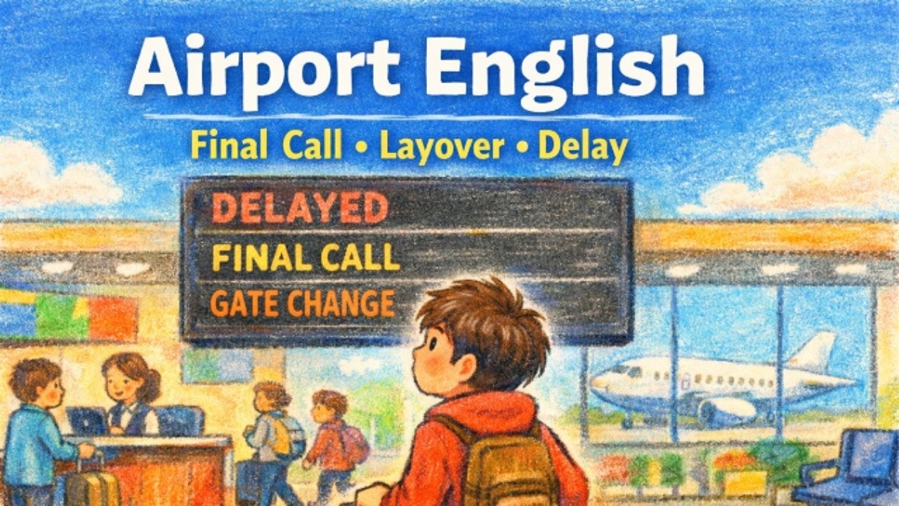 Airport Announcements & Travel Problems ✈️ Final Call, Layover, Delay | A2–B1