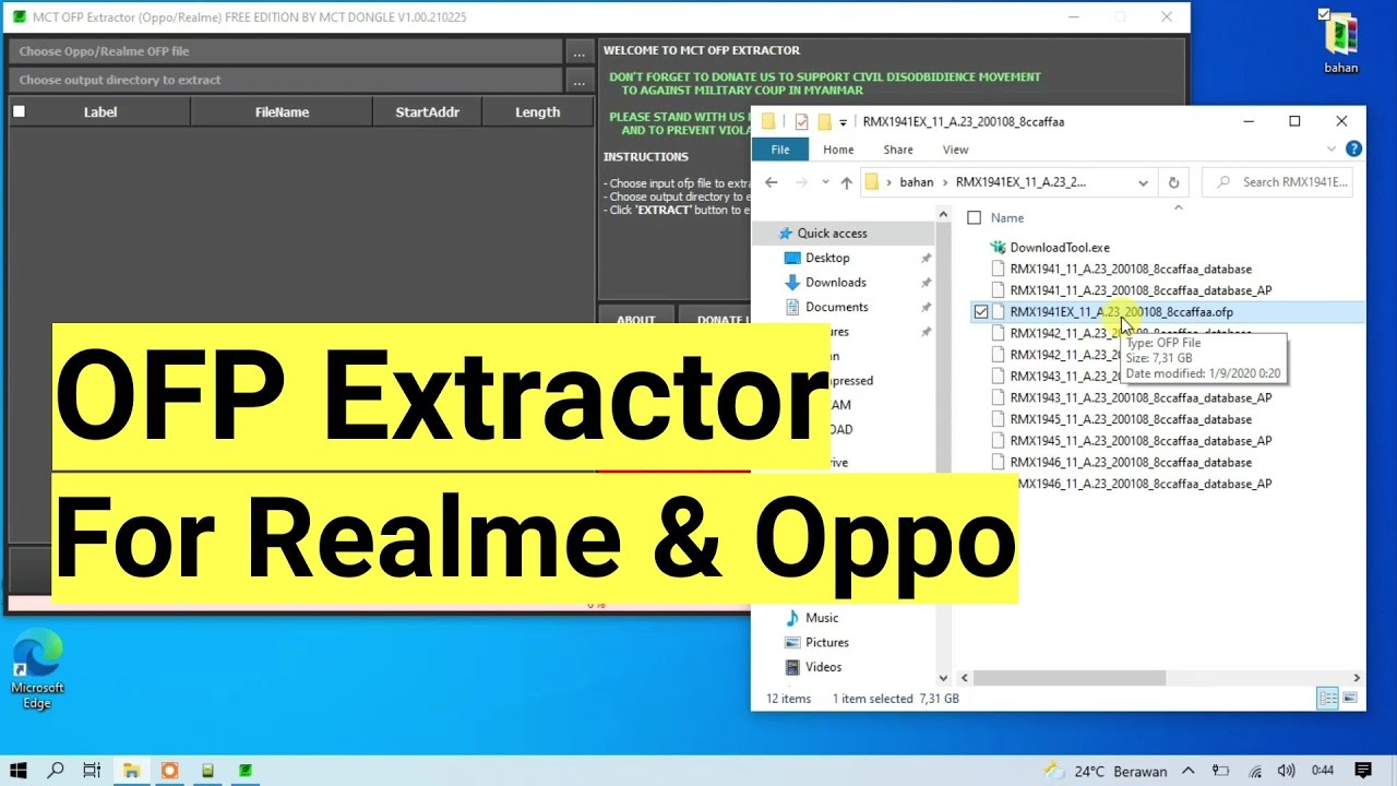 Ofp Extractor for Oppo dan Realme firmware Menjadi support Spflashtool