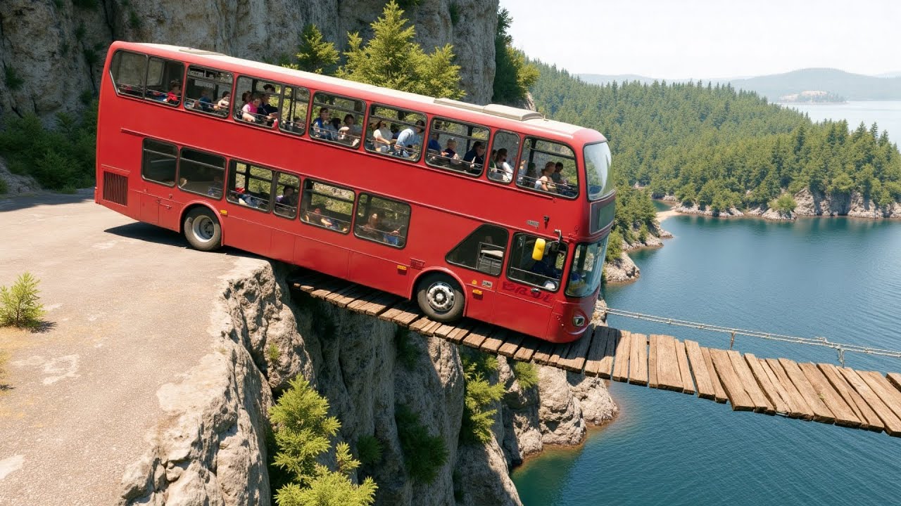 Cars vs Suspension Bridge Challenge #1 in BeamNG Drive!