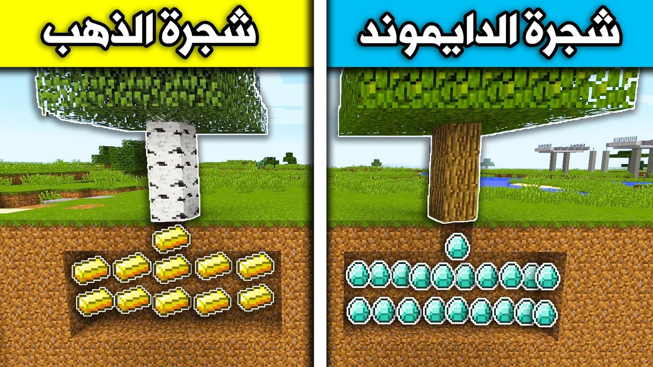 فلم ماين كرافت : شجرة الدايموند وشجرة الذهب MineCraft Movie
