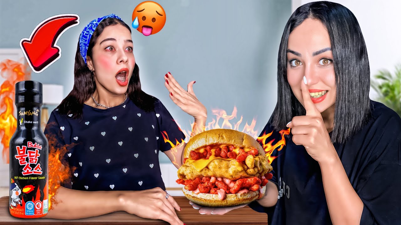 سعیده رو با تند ترین همبرگر جهان پرنک کردم🥵🔥