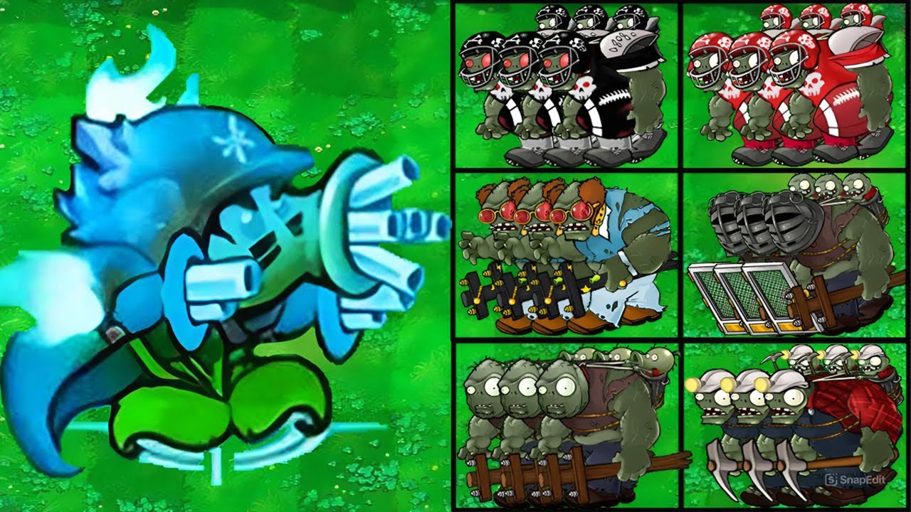 PVZ 1 Hybrid 3.3 Challenge - 1 Hero Gatling Pea Vs  20 Vases Zombies + EXTRA - Who Will Win?