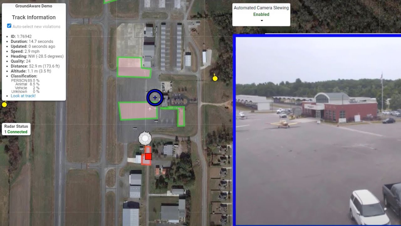 OWL Radar Auto-slewing Camera to Targets Preconfigured for Response Only on Humans