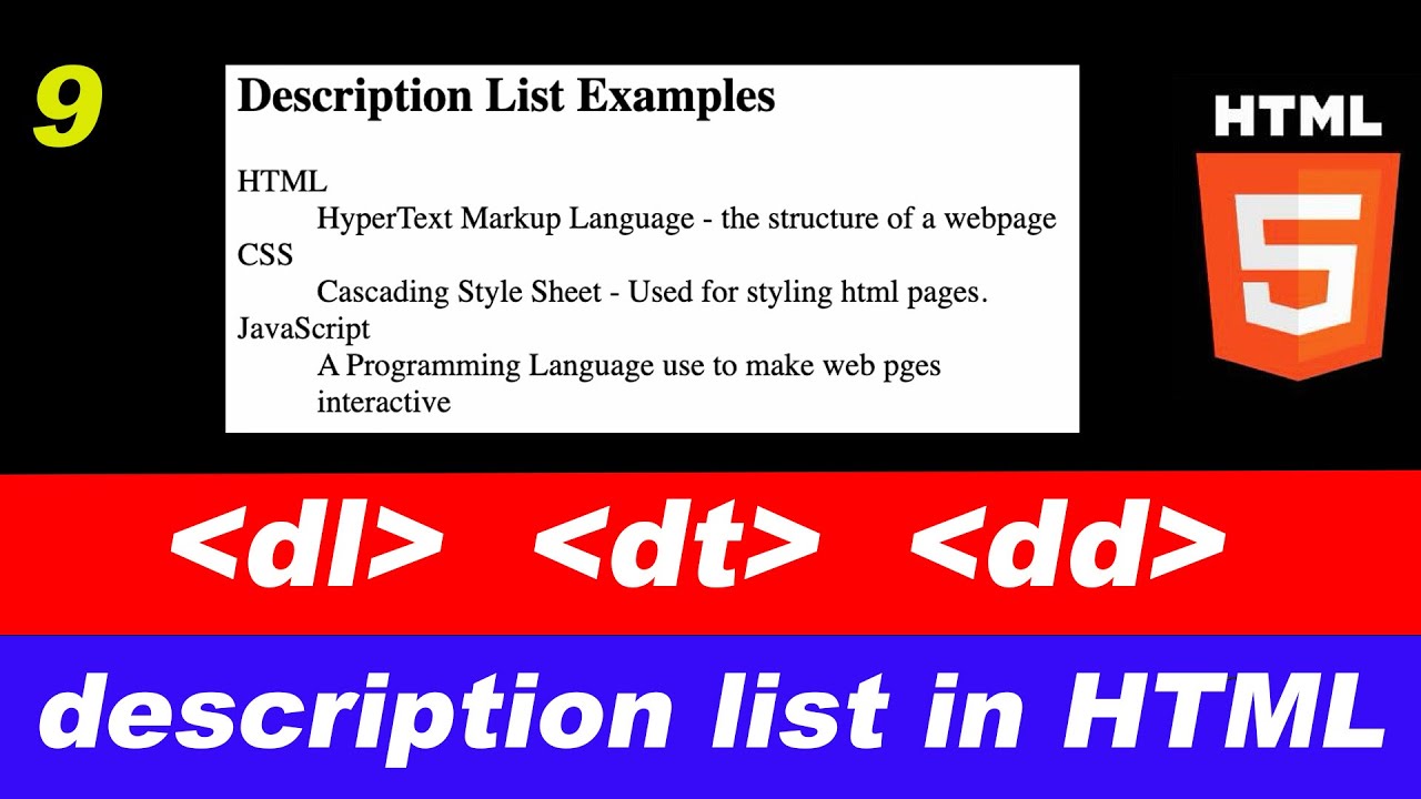 Learn HTML Description List in 10 Minutes