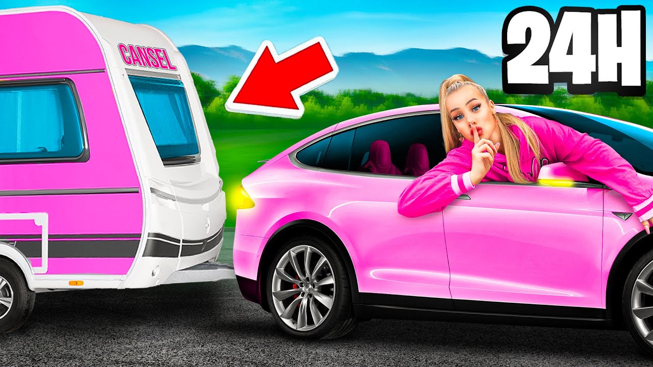 24 Stunden im Auto leben 🚗 (Tesla)