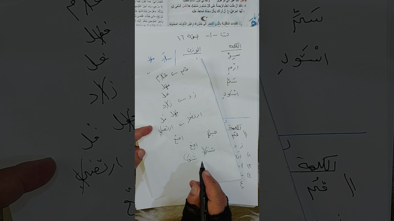 حل تمارين قواعد اللغة العربية للصف الثالث متوسط (الميزان الصرفي)(صفحة ١٦/١٧)