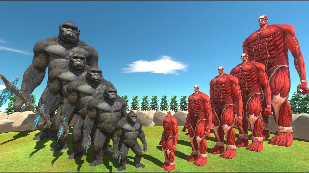 Growing Colossal Titan vs King Kong – Ultimate Giant Battle  Animal Revolt Battle Simulator