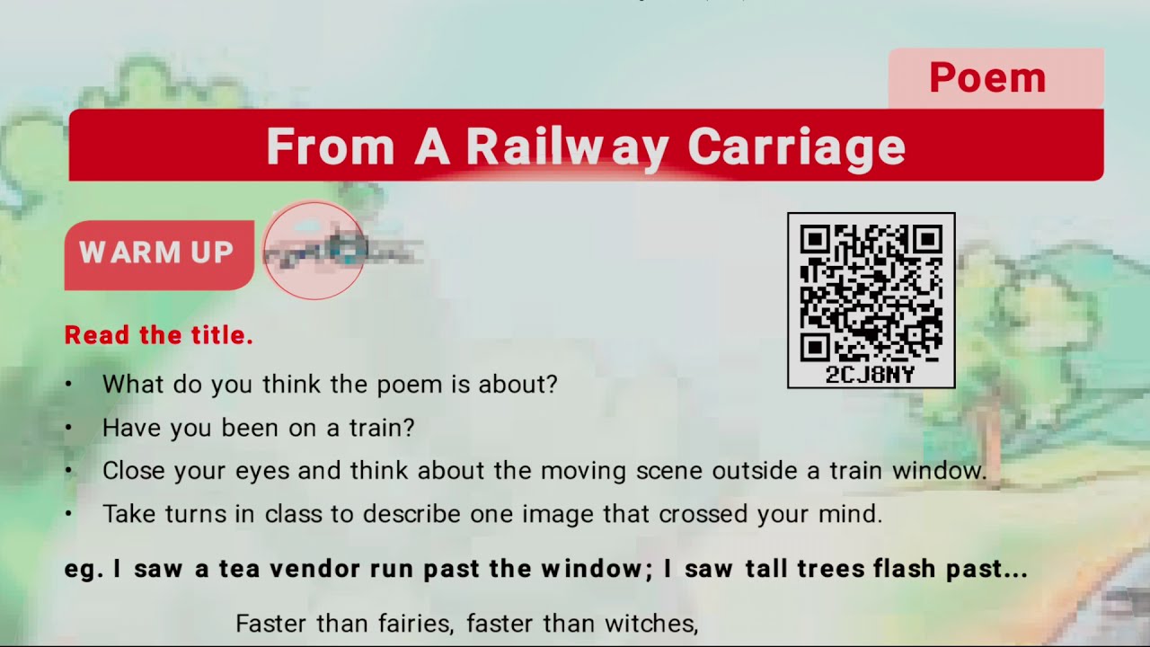 FROM A RAILWAY CARRIAGE | 6TH STD ENGLISH | TERM 2 POEM |TAMIL EXPLANATION | TN SYLLABUS.