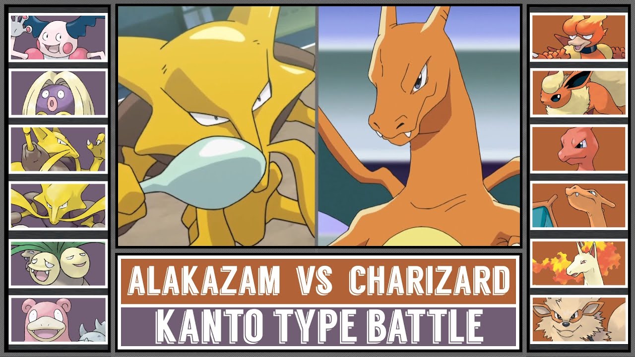 ALAKAZAM vs CHARIZARD | Kanto Psychic vs Fire Battle