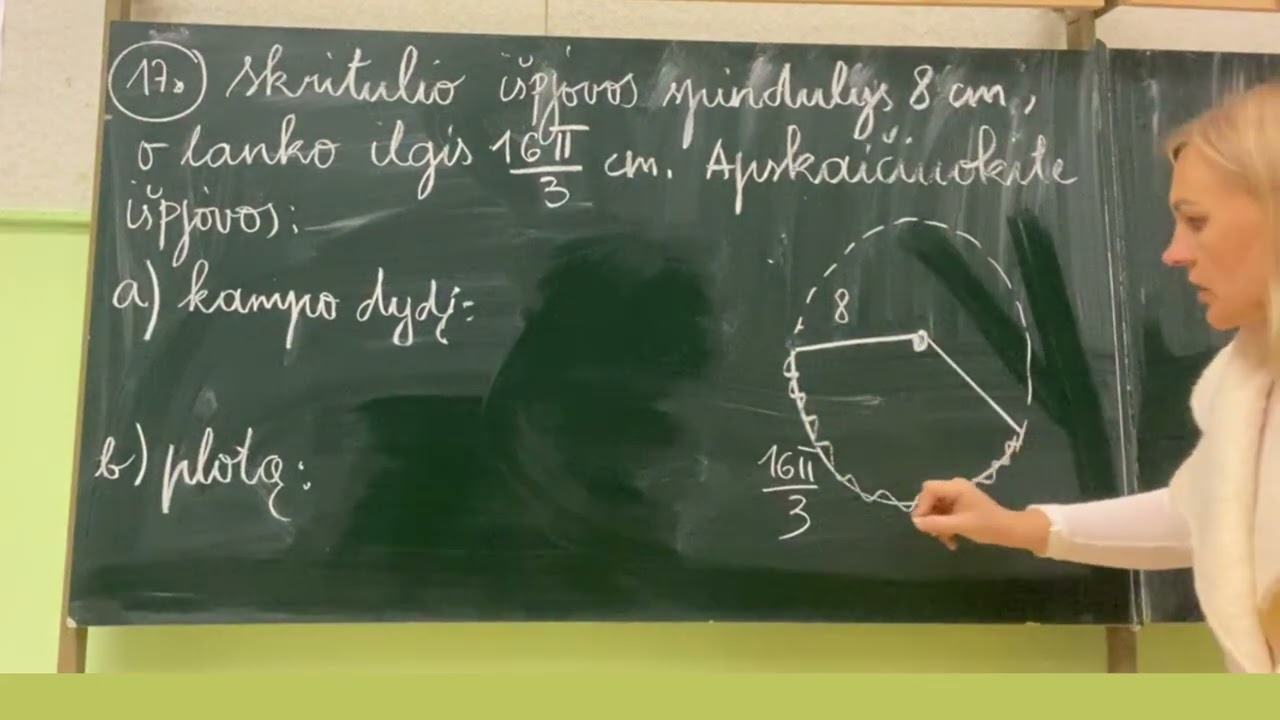7 klasė.  Skritulio plotas.  Sunkesni uždaviniai