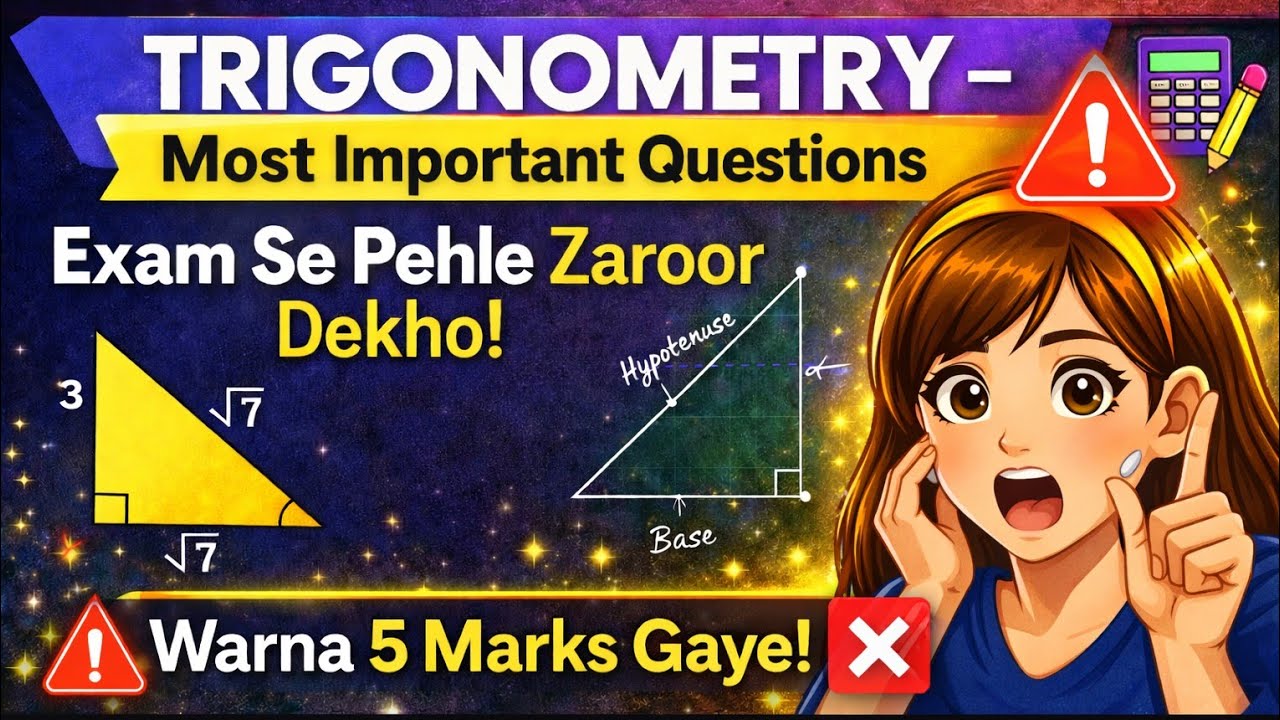 Trigonometry Class 10 Important Questions 2026 | Exam Special🔥