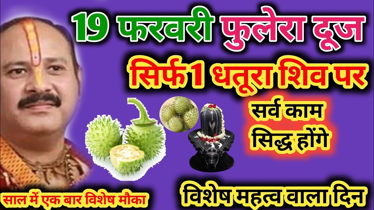 19 फरवरी फुलेरा दूज पर धतूरे का महाउपाय , सभी मनोकामना पूरी होगी pradeep mishra ji 🙏