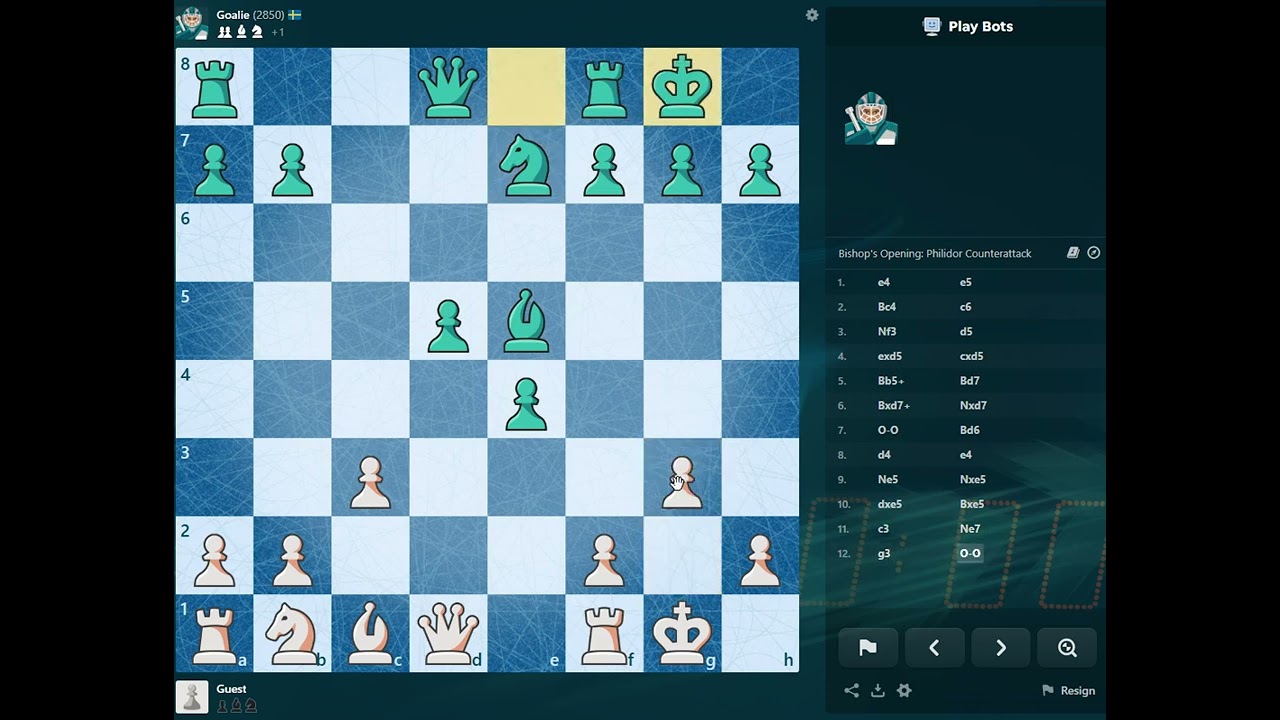 Getting roasted by the Chess goalie