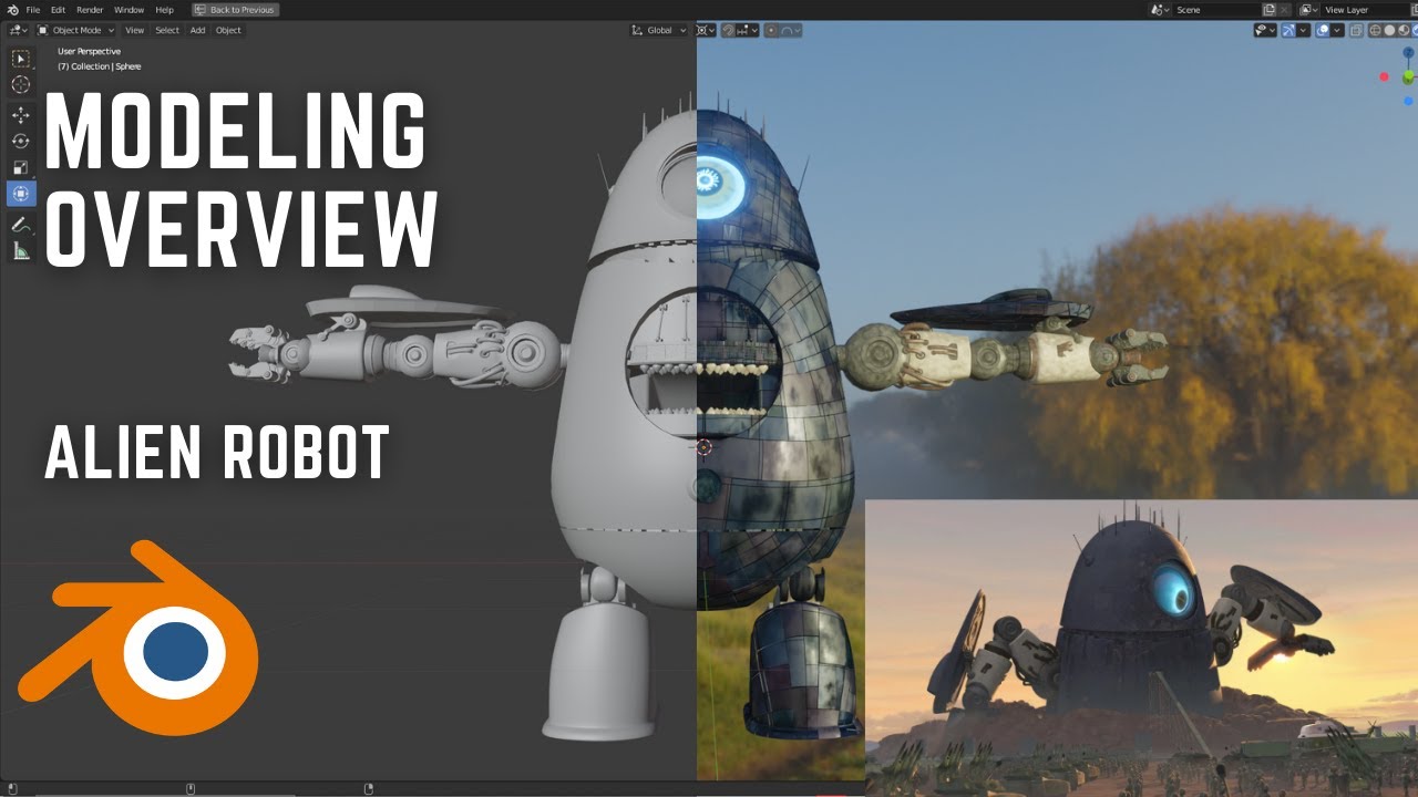 modeling overview Monster VS Alien for Fan Animation