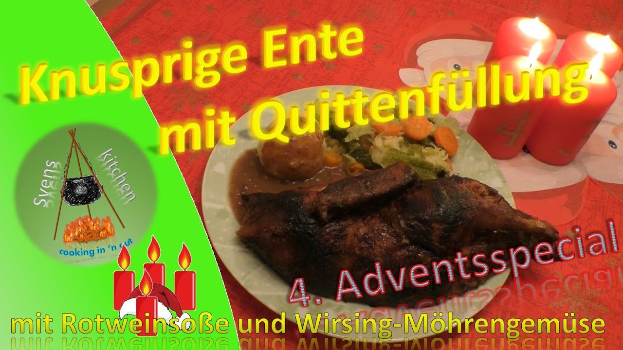 4. Adventsspecial knusprige Ente vom Spieß in Rotweinsoße und Wirsing-Möhrengemüse, super lecker