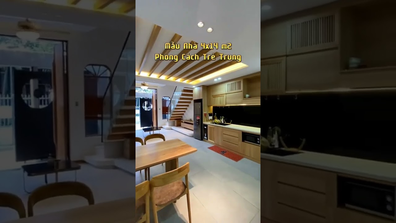 Mẫu nh&agrave; 4x14, 3 ph&ograve;ng ngủ #phuongnhapho #xaydungnhapho #phouse #maunhadep2023