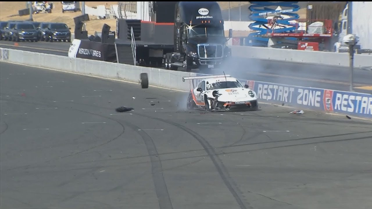 Porsche GT3 Cup Challenge USA 2017. Race 2 Sonoma Raceway. Anthony Imperato Hard Crash