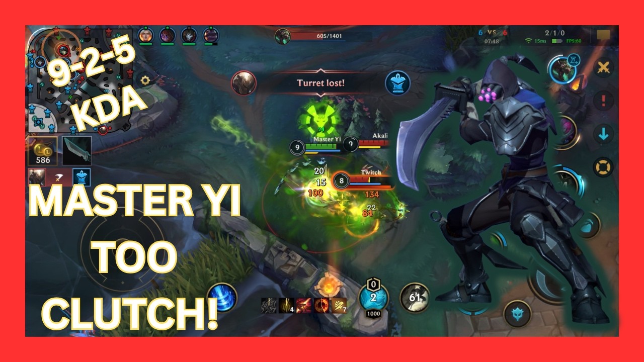 INSANE MASTER YI CLUTCH GAMEPLAY (9/2/5) ⚔️ | Wild Rift Ranked Carry