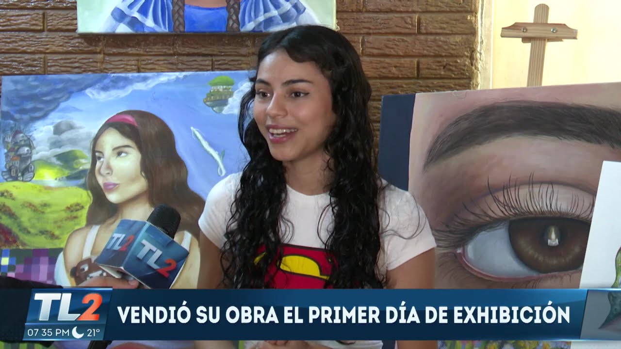 NIÑA VENDE SU ARTE DE PINTURAS | Teledos | El Salvador