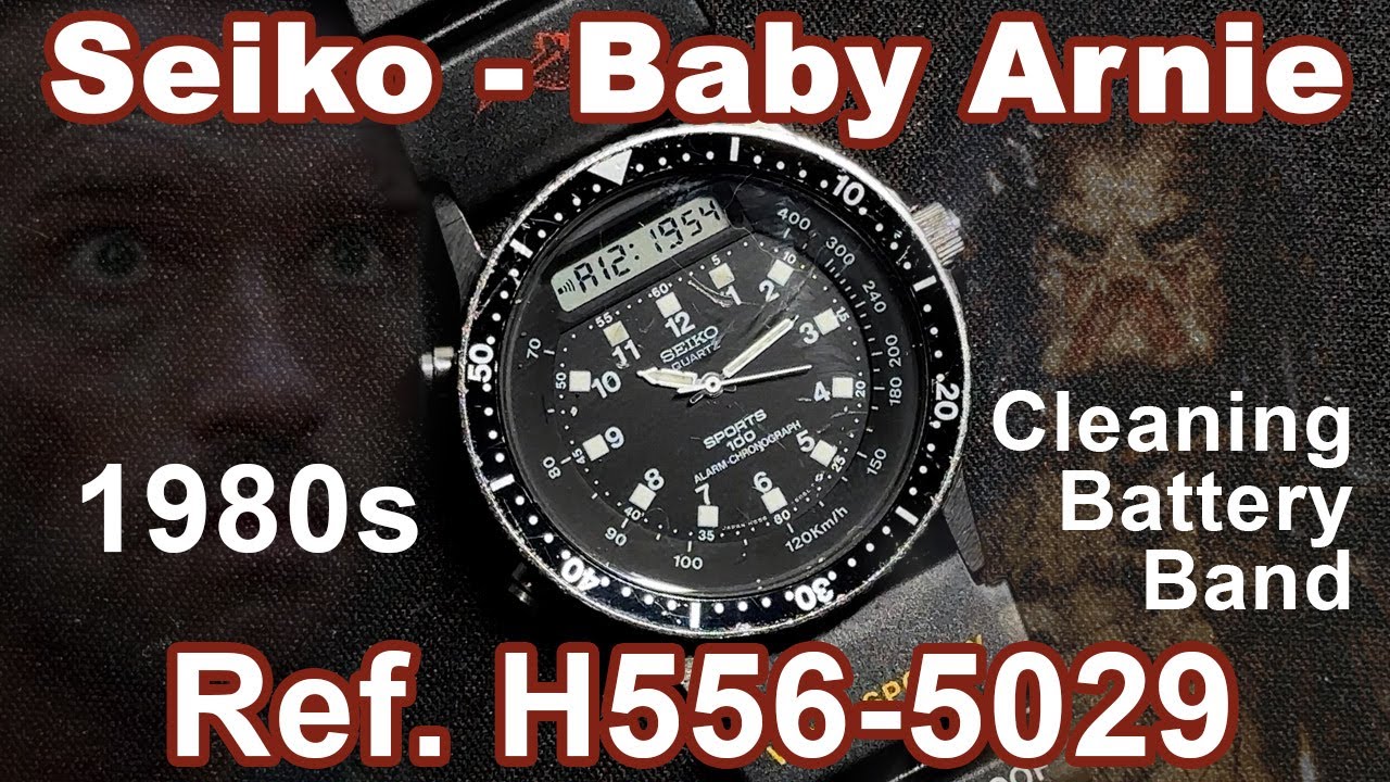 Vintage 1980s Seiko Baby Arnie Digital Analog Watch Ref. H556-5029 Cleaning, New Battery & New Band!