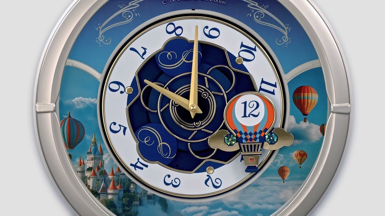 SEIKO Balloon Ride in Blue Skies Melodies in Motion Musical Clock QXM616S HD