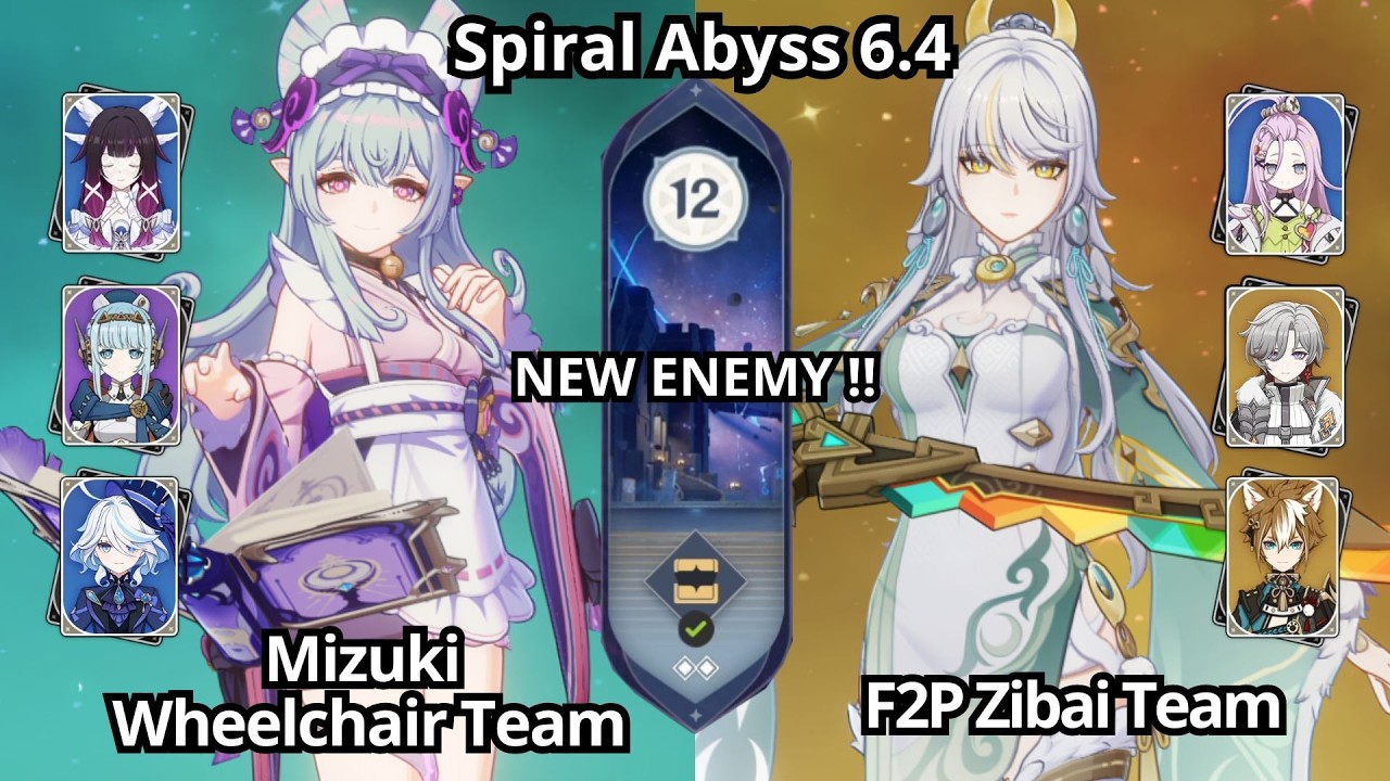 NEW !! C1 Mizuki Lunar Charged & C0 F2P Zibai Team - Spiral Abyss Floor 12 Genshin Impact 6.4