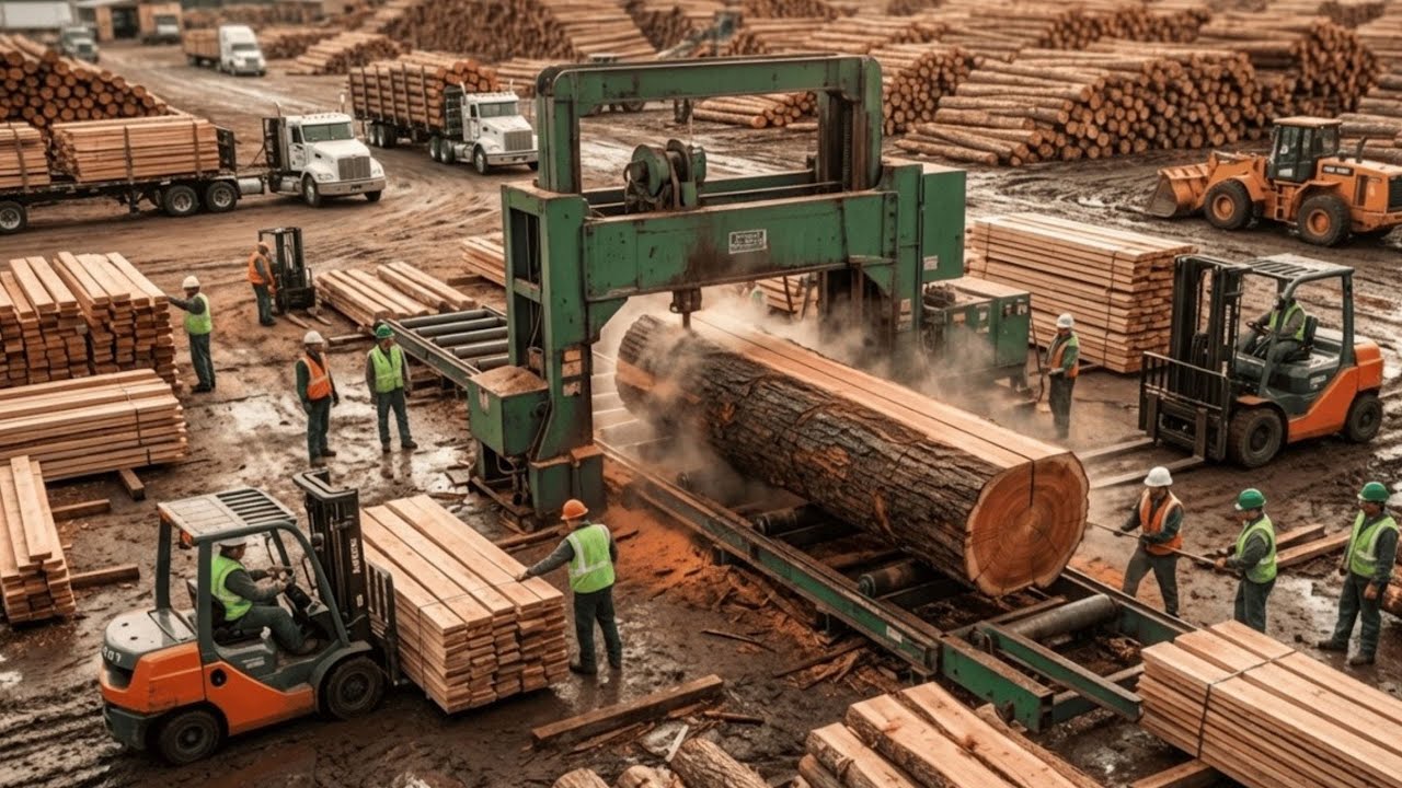 Cómo se fabrica la madera para muebles de lujo a partir de troncos sin procesar PROCESO COMPLETO