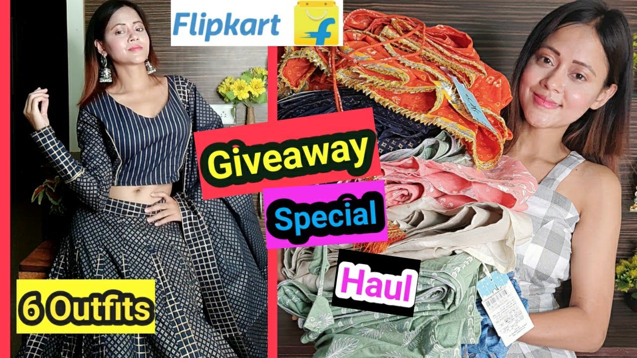 *Giveaway Special* Flipkart Designer Partywear Haul* Flipkart Lehenga/Skirt/Tops/Suit* Flipkart Haul