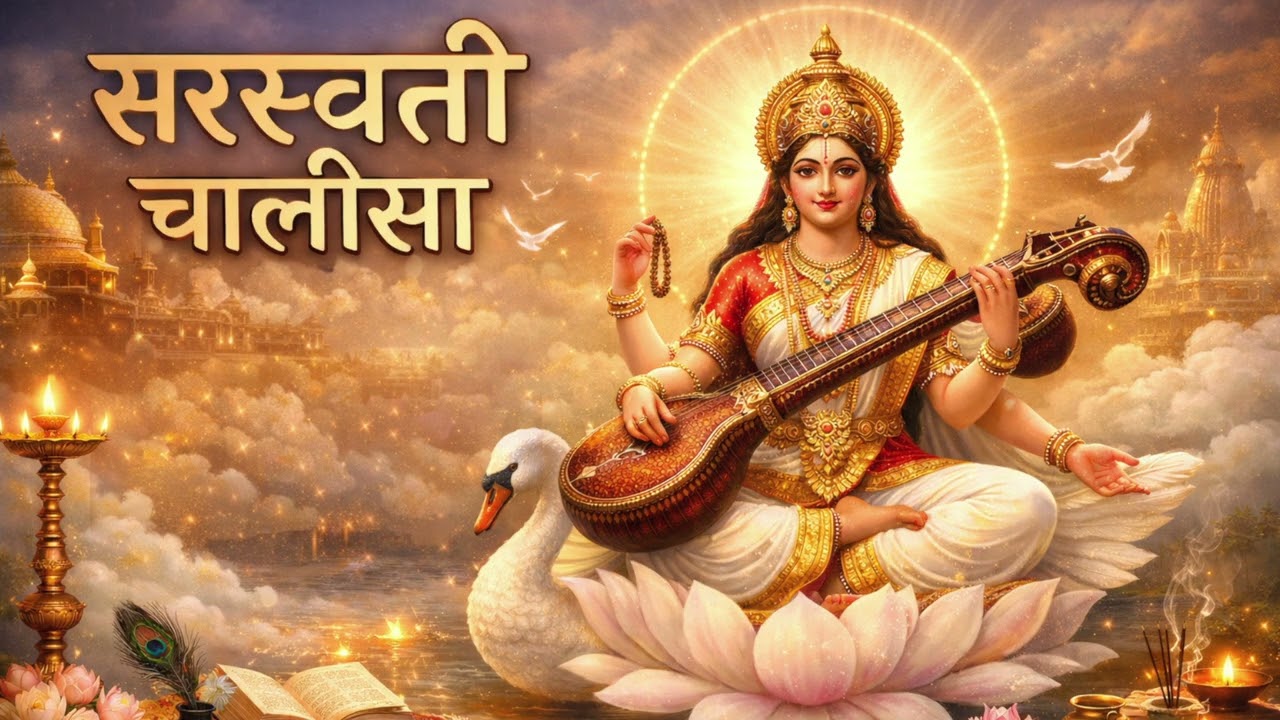 Saraswati Chalisa 🙏 | Saraswati Puja Special | Blessings of Wisdom & Knowledge