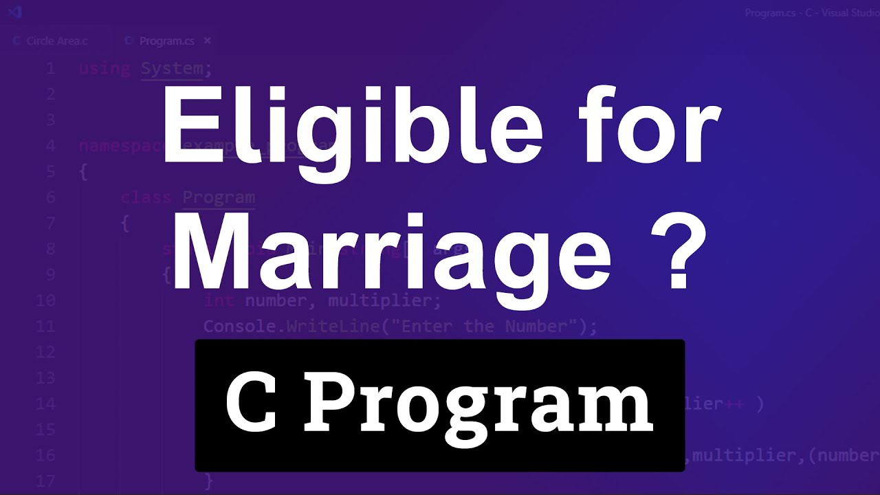 C Example Program to Check Eligibility for Marriage