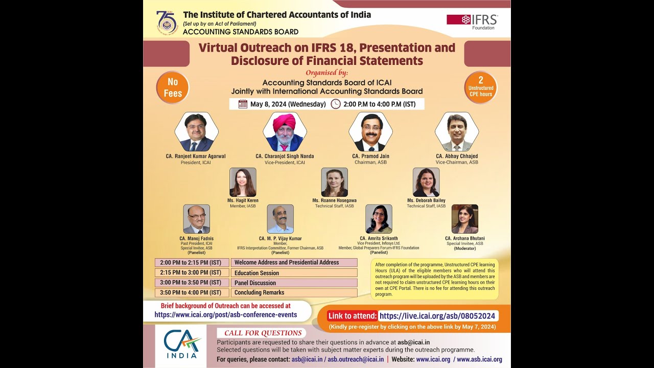 Webinar on &ldquo;Introduction to IFRS 18 : Presentation and Disclosure in Financial Statements&rdquo;