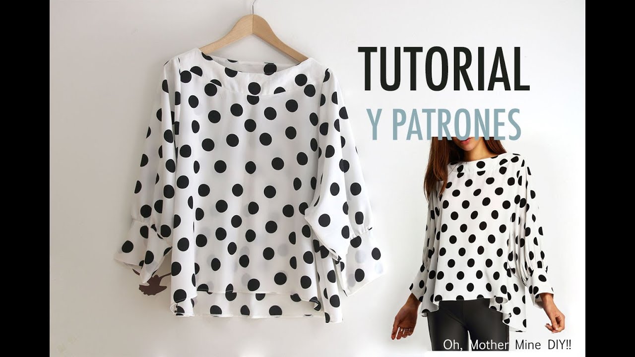 Costura: Blusa de lunares para mujer (patrones gratis)