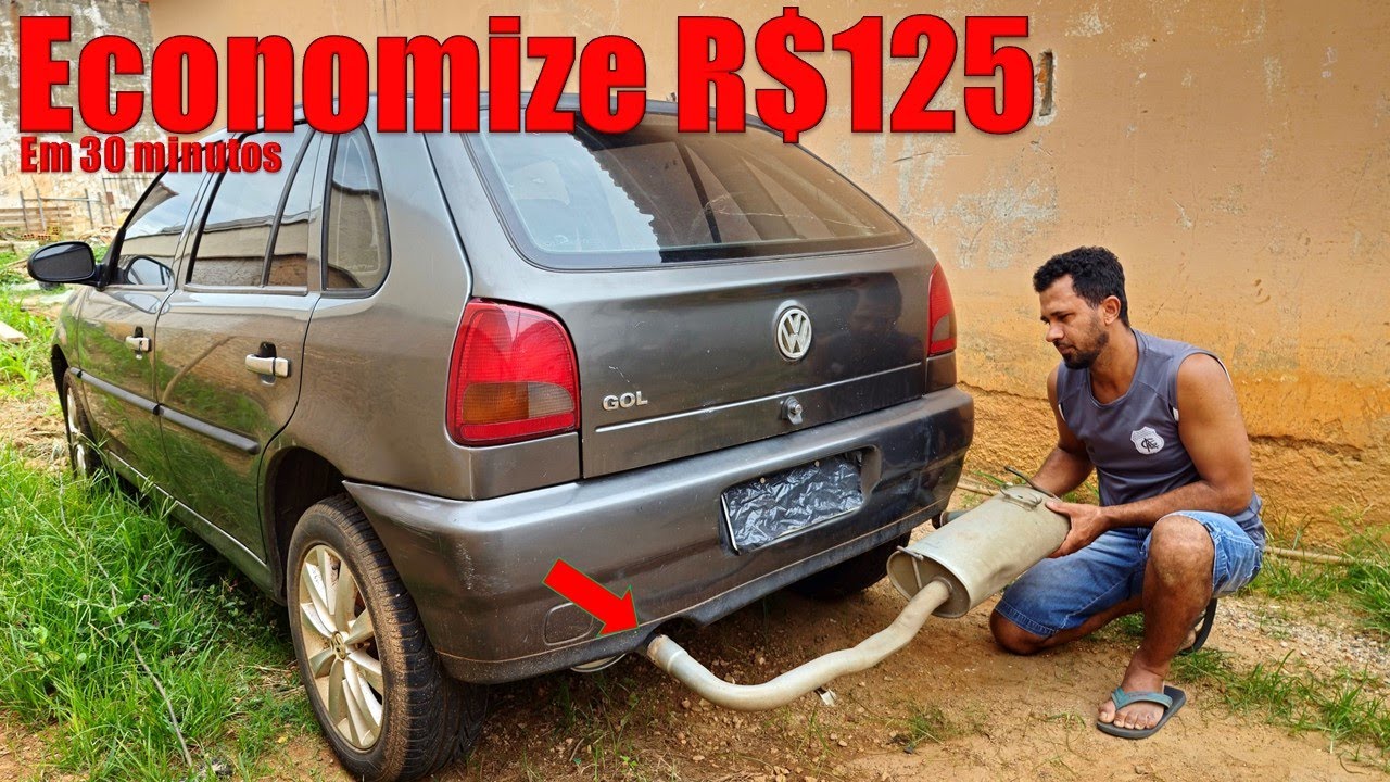 como trocar escapamento do seu carro em casa,gol g2, economizei R$125 em 30 minutos #automobile#diy