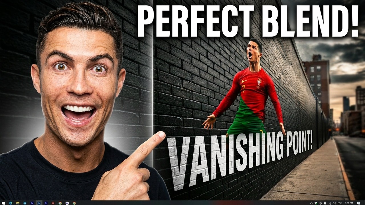 PERFECT BLEND! VANISHING POINT! C.Ronaldo 😘😘🦅🦅 One Design Creative  #design #photoshop