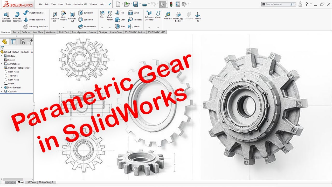 Создание параметрической модели зубчатой ​​передачи в SolidWorks | Пошаговое руководство