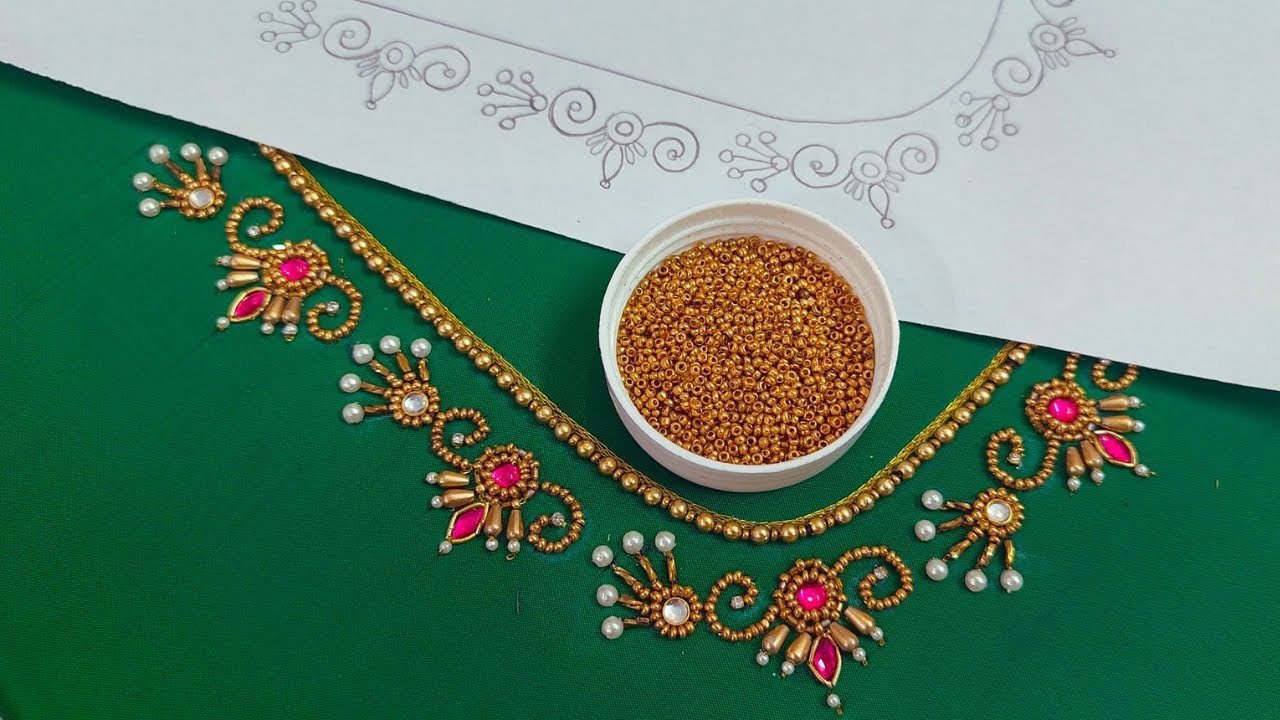 aari work | simple aari neck design | simple aari work blouse neck  | aari work blouse designs
