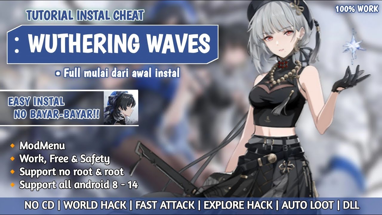 Cara instal/pasang Cheat Wuthering waves No root Work support android 10 - 14