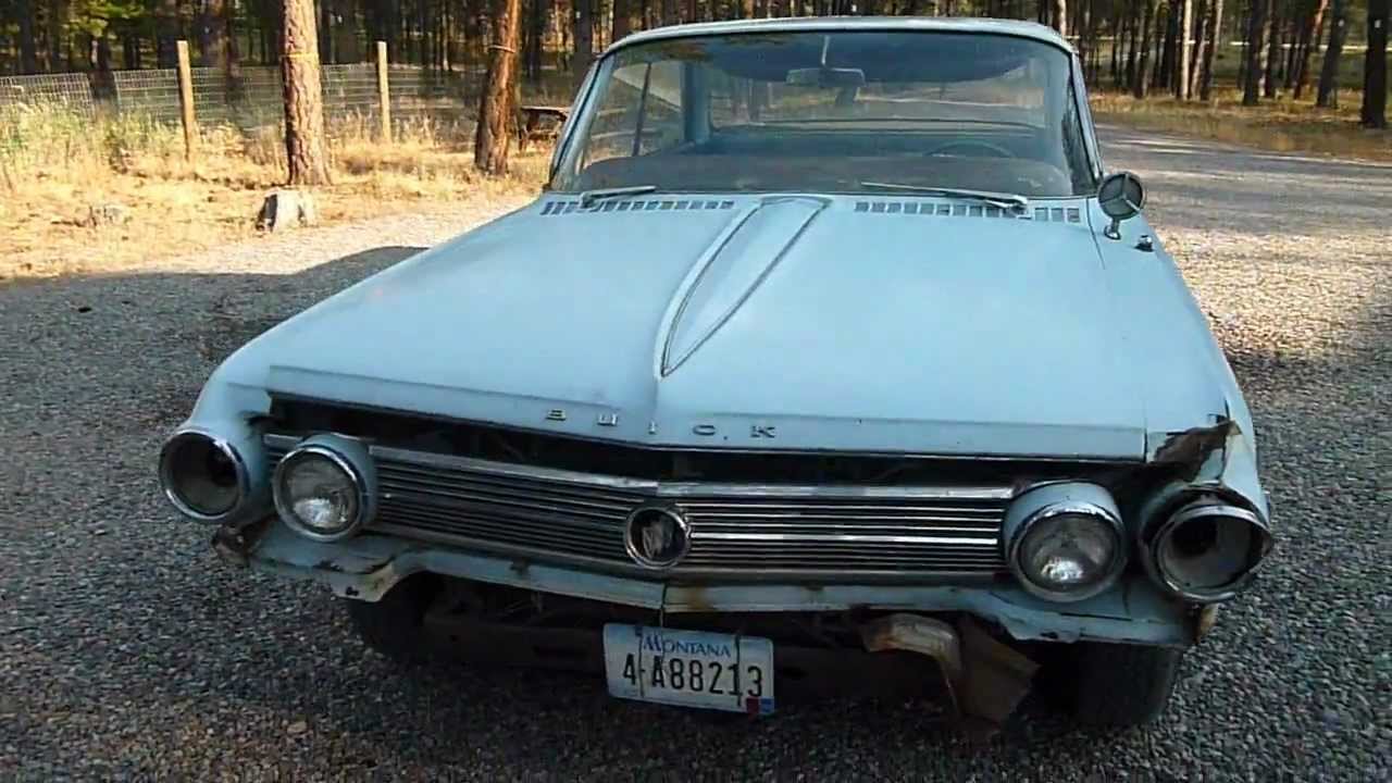 1962 Buick LeSabre 4 door sedan hard top walk around and start up.