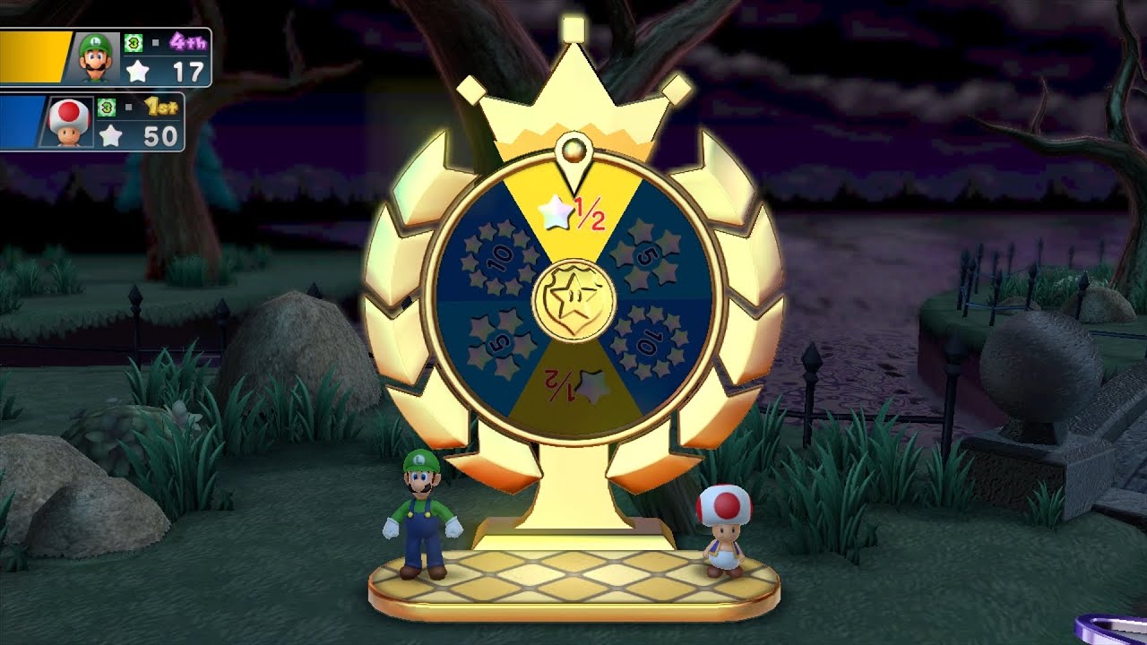 Mario Party 10 Mario Party #625 Toad vs Yoshi vs Waluigi vs Luigi Haunted Trail Master Difficulty