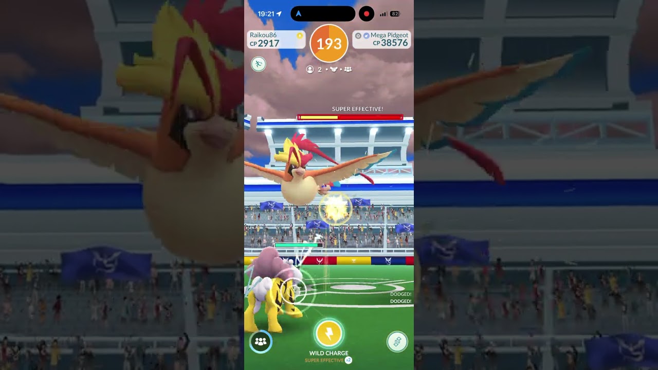 Duo raiding Mega Pidgeot, finally get my energy.