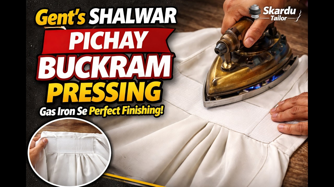 How to Press Buckram on Men's Shalwar with Gas Iron | Perfect Finishing Technique