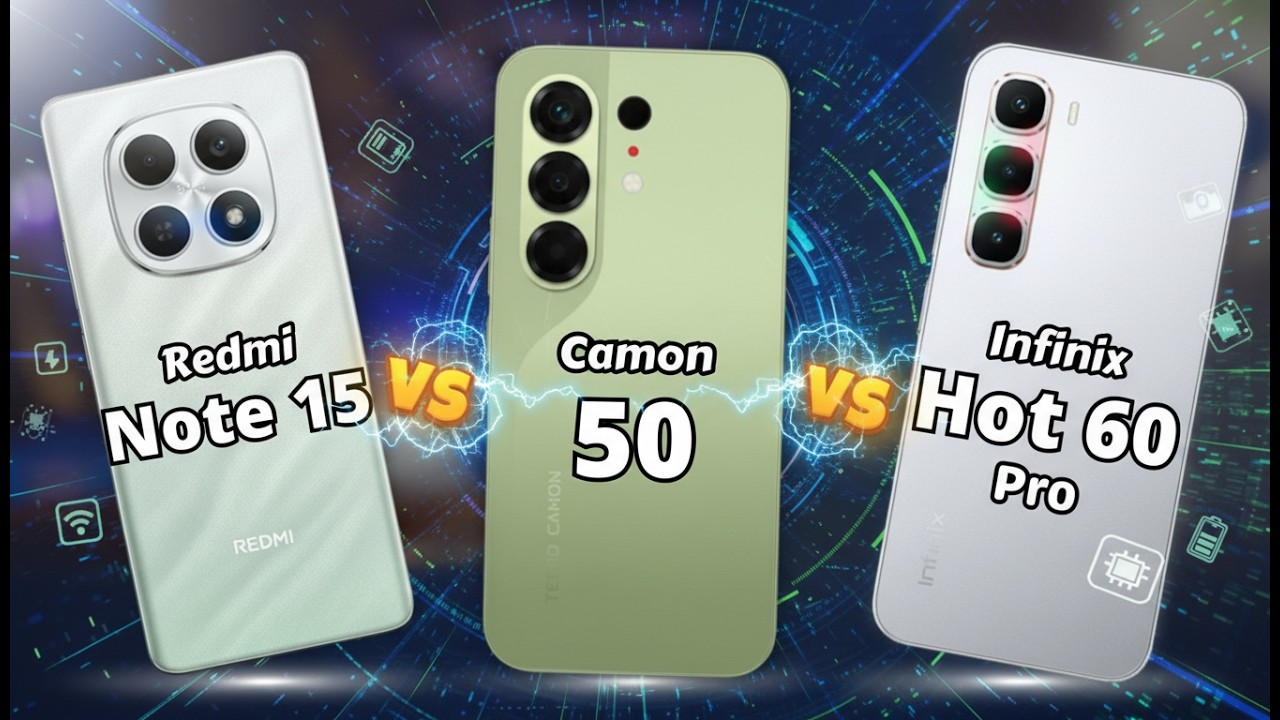 Redmi Note 15 vs Tecno Camon 50 vs Infinix Hot 60 Pro